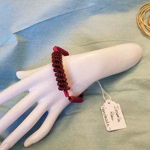 NWT Handmade Spiral Bracelet Fuchsia Copper Wire